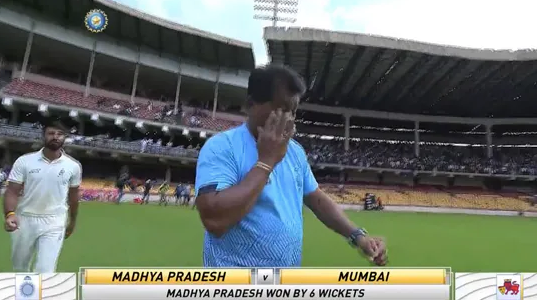 WATCH: Coach Chandrakant Pandi shed tears after MP beat Mumbai to win first-ever Ranji title