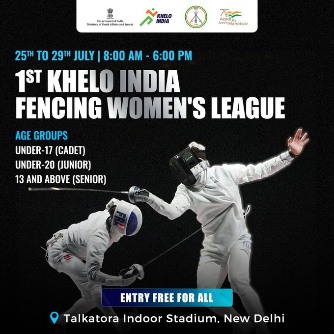 First Khelo India Fencing Women's League to begin from July 25