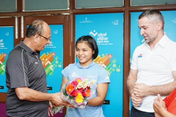 Sports Authority of India felicitates Linthoi Chanambam, first Indian to win a world title in judo