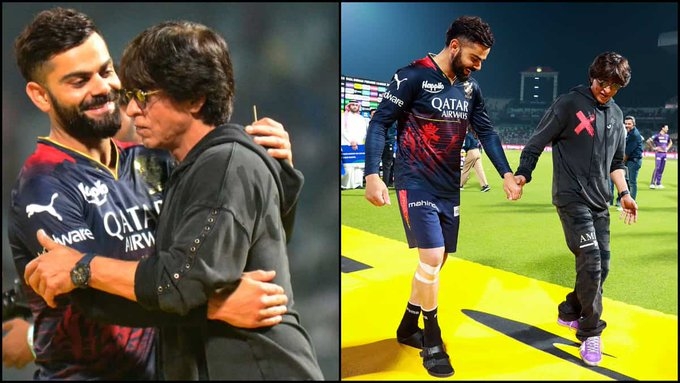 SRK teaches Jhoome Jo Pathaan dance to Virat Kohli