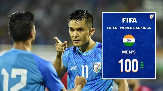 Indian football team World No. 100