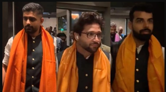 'Aakhir Pak team ko bhi Bhagwa pehna hi diya': Netizens after Saffron shawls given to Babar Azam & other Pakistani players in Hyderabad
