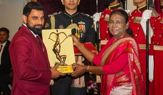 Mohammed Shami receives Arjuna Award