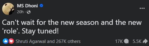 MS Dhoni cryptic post IPL